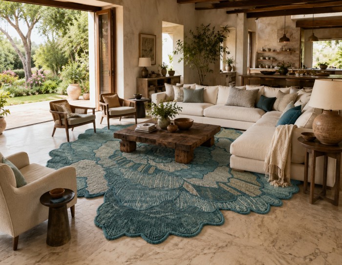 carpets on the marble floor